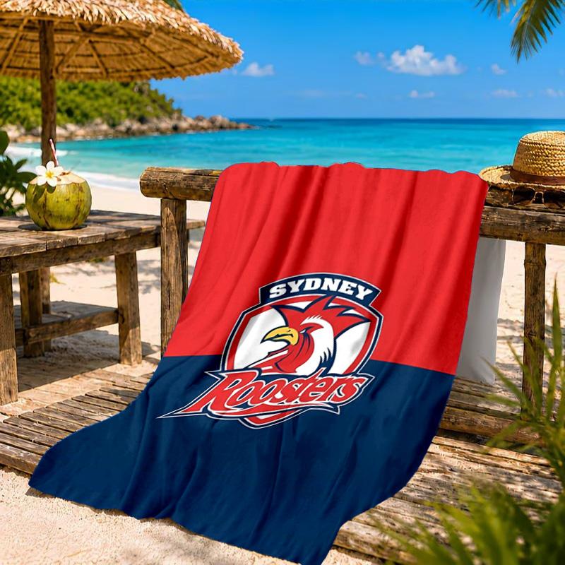 Пляжное полотенце с символикой команды Sydney Roosters, Быстросохнущее, Легкое в уходе, Подходит как для занятий спортом, так и для пляжного отдыха, Спортивный незаменимый аксессуар