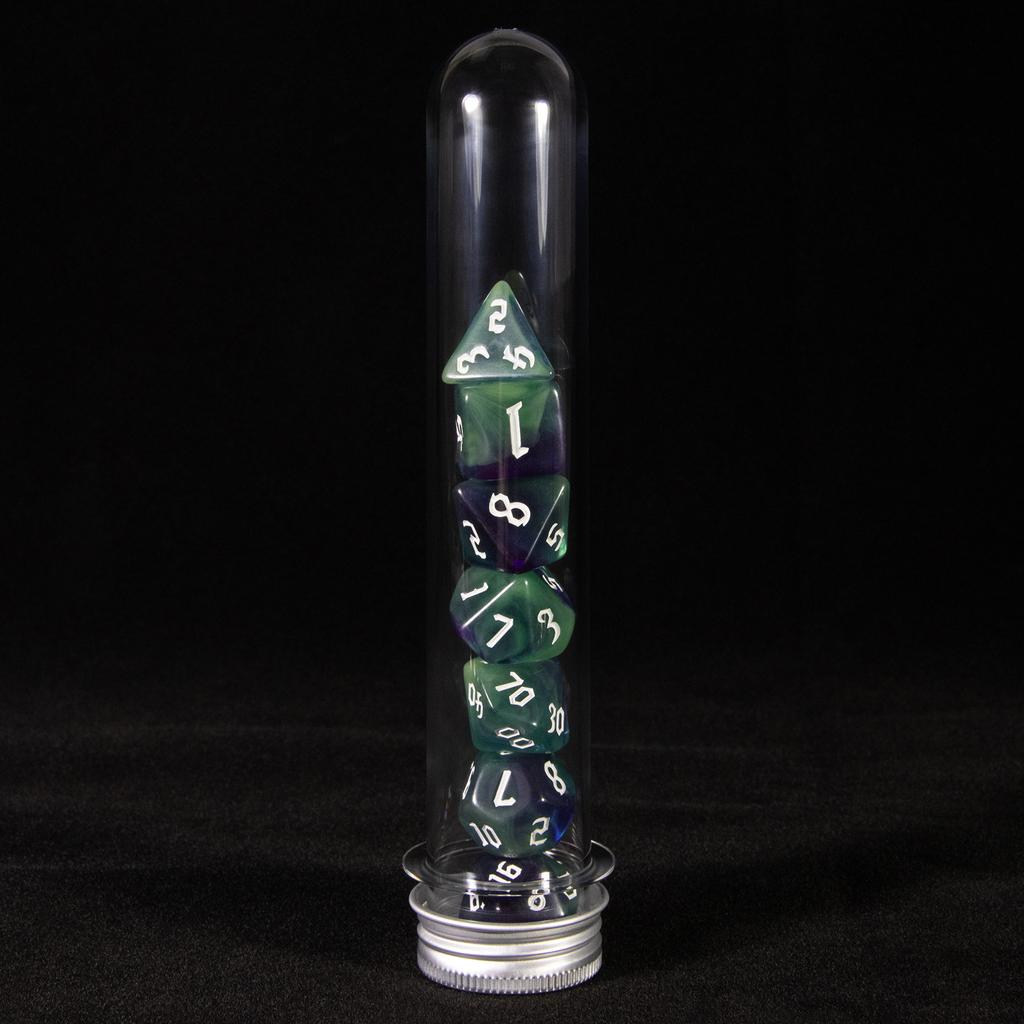 Набор семигранных игральных костей D&D смешанных цветов с тубусом для реквизита для настольной игры, принадлежности для настольных игр