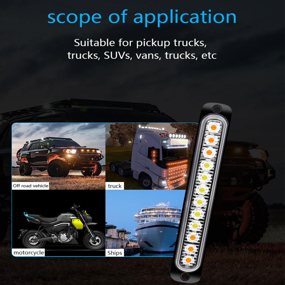 12LED Car Strobe Warning Light Cheap Strobe Grille Flashing Lightbar Truck Car Beacon Lamp Amber Traffic Clearance Light