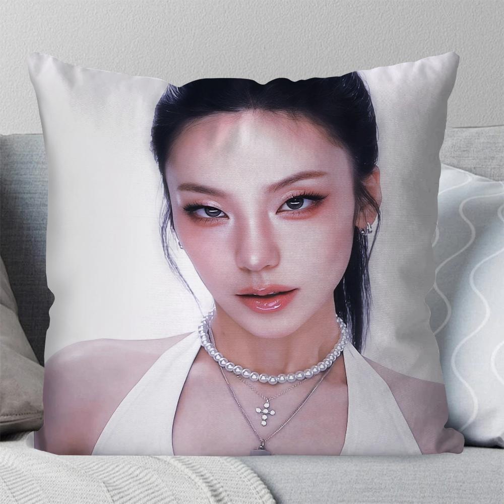 Korean Female Singer Hwang Yeji Pillow Case Square Pillow Bedroom Sofa Leisure Comfort Cushion Living Room Home Decoration 40X40