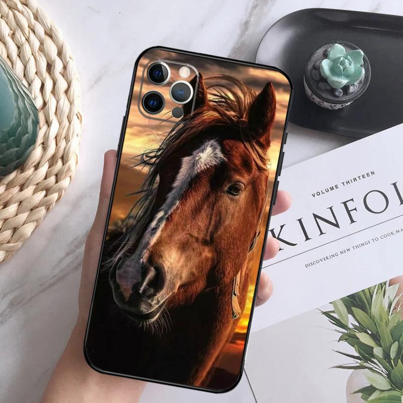 Чехол Животное Лошадь Для iPhone 15 11 12 13 14 Pro Max XS XR X 7 8 Plus 12 13 Mini 16 Pro Max Мягкий Чехол