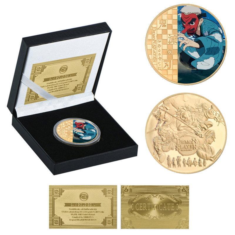 Commemorative coins, copper coins, anime related coins, gold-plated die cast metal coins, handicrafts