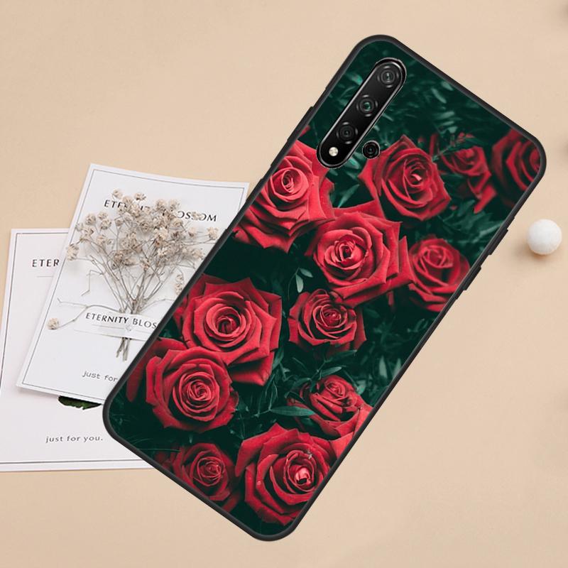 Flower Red Rose For Huawei Nova 8i 7i 11i 12i 12s 9 10 SE Y60 Y61 Y70 Y72 Y73 Y90 Y91 P20 P40 P30 Lite Case