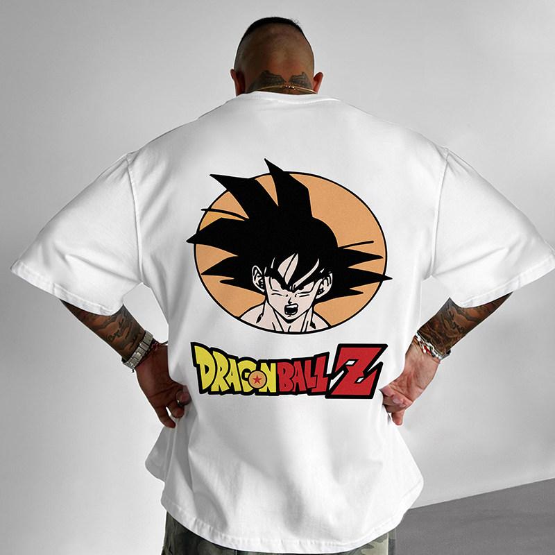 Новая модная повседневная футболка с принтом из аниме Dragon Ball, мужская, из плотного хлопка, с коротким рукавом, американская