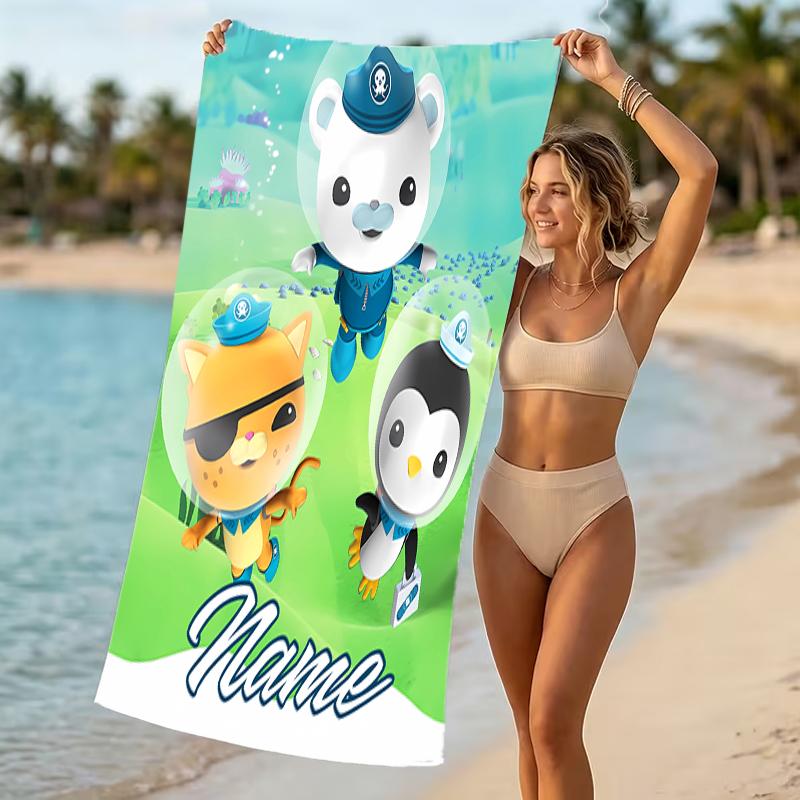 Customizable personalized beach towels Octonauts themed designs.Suitable for the beach, yoga, sports;ideal as beach accessories
