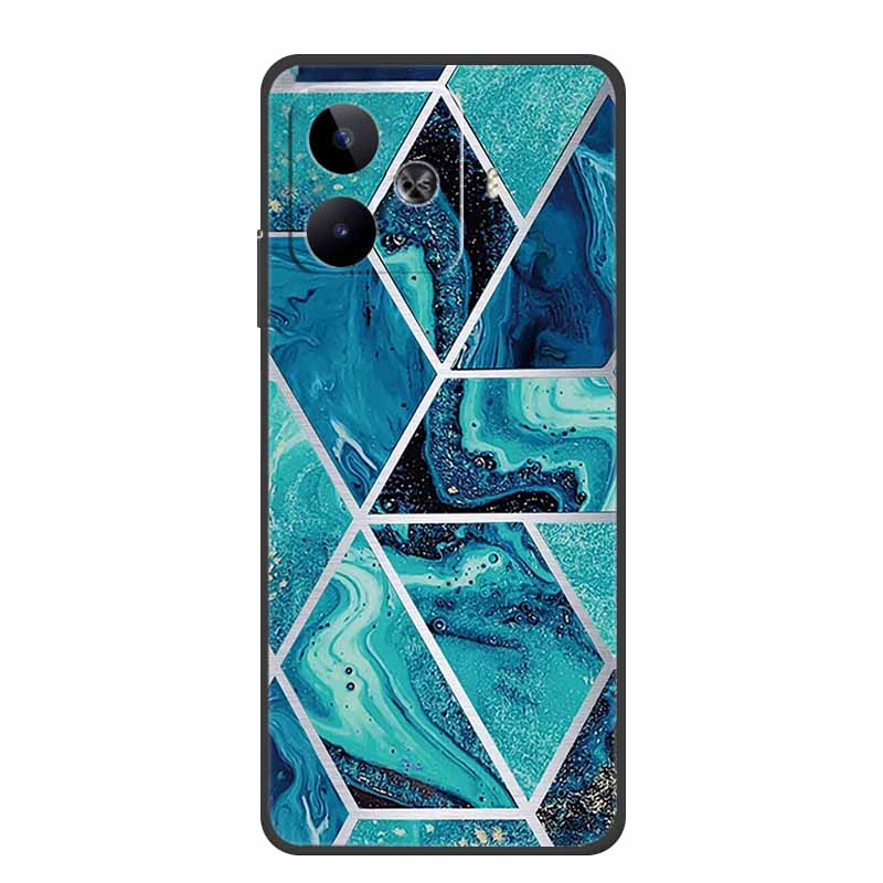 Чехол для vivo iQOO Z9 Turbo Мраморный ТПУ Мягкий Силиконовый Задний Чехол Для iQOOZ9 Turbo V2352A Чехлы Для Телефона Ударопрочный Слюдяной Окрашенный Capa