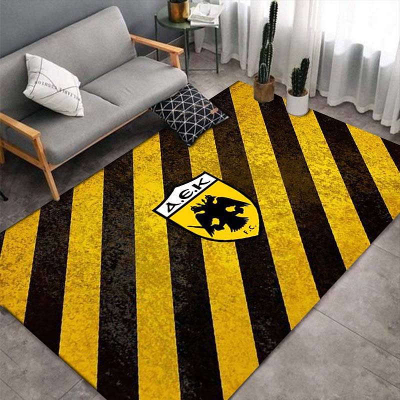 AEK FC Eagle Shield Area Rug, Non Slip Floor Mat, Football Club Print Carpet for Living Room Bedroom Home Decor