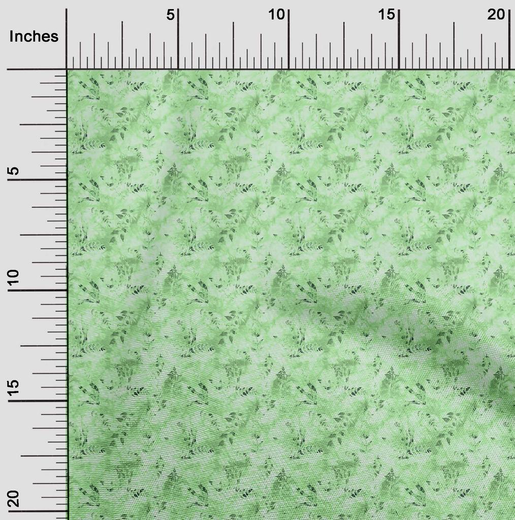 oneOone Cotton Flex Light Green Fabric Asian-Tie & Dye-Floral Sewing Material Print Fabric By The Yard 40 Inch