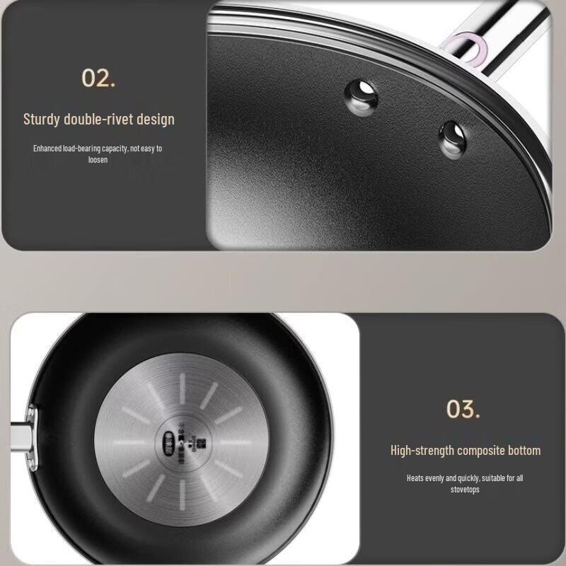 Sanhe Yuejin Non-Stick Titanium Alloy Stir-Fry Pan