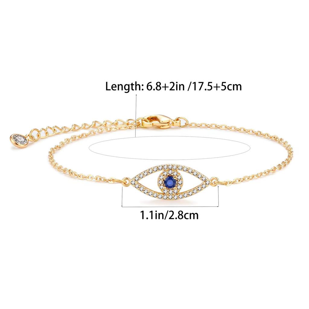 Factory Price Adjustable 925 Sterling Silver Blue Evil Eyes Bracelet