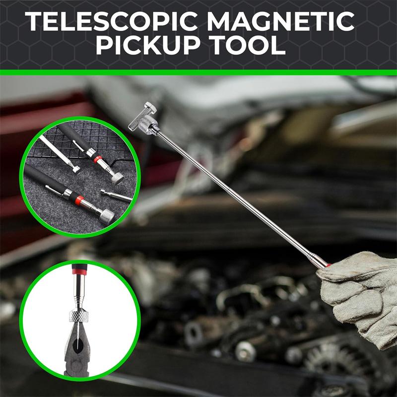 Flexible Magnetic Pickup Tool Telescopic Magnetic Pickup Tool with Pocket Clip for Picking Up Small Parts Key Screw Metal Object