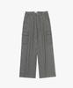 LOSSYROW Stripe Washed Cargo Denim Pants Black