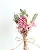 12cm Mini Dried Flower Bouquet with Mixed Roses - Ideal for Boutonniere or Party Favor