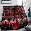 1PC Ink Motto Custom Name Patterned Flannel Blanket Suitable For All Seasons For Home Decor Warmth And Comfort Gifts Holiday Present