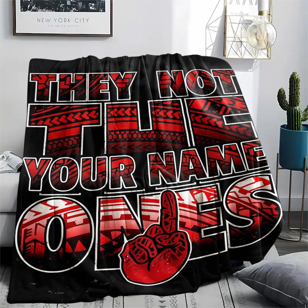 1PC Ink Motto Custom Name Patterned Flannel Blanket Suitable For All Seasons For Home Decor Warmth And Comfort Gifts Holiday Present