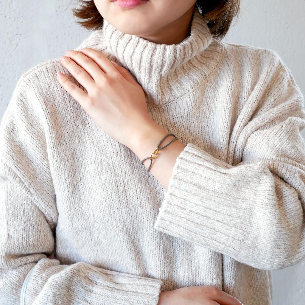 Bracelet Silver 925 Double Circle Cord Beige AS8B2310MSJ2 [Official] [Vendome Aoyama] [WEB Exclusive]