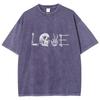 Design Sense Skull Letter Love Printed T-Shirt High Gram Wei