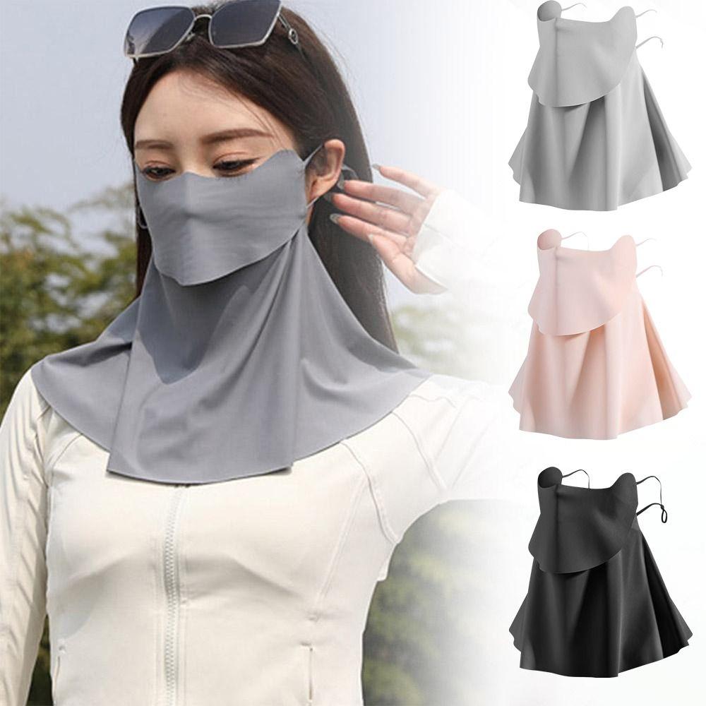 UPF50+ UV Protection Mask Full Face Cover Sun Protection Face Mask Ice Silk Face Mask  Women's Use