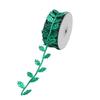 Multi Color Satin Ribbon Ultrasonic Cut Foliage Ribbon Handmade Bow Leaf Trim  Tree Ornament