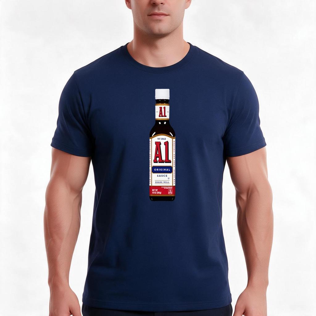 A1 Steak Sauce Tshirt Summer Casual Cotton Tee Oversized Streetwear Tops Vintage Graphic Print Loose Fit Short Sleeve