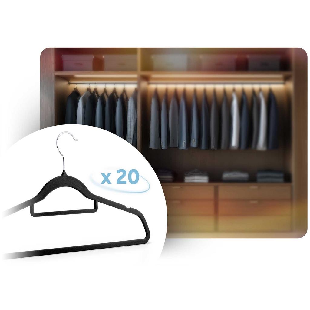 Velvet Clothes Hangers 20 Pcs Ms-859 Massido