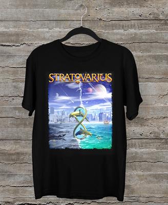 STRATOVARIUS INFINITE Черная футболка с коротким рукавом Все размеры Подарочная футболка Унисекс