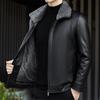 Мужская зимняя кожаная куртка в стиле "Dad" Business Casual с подкладкой из искусственного меха норки, сезон 2025