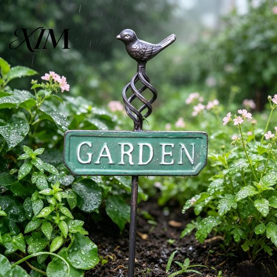 Durable Plant Support Stakes Retro Bird Garden Stake, Metal Sign Rustic Weather Resistant Yard Decoration with Stake for Flower Bed, Lawn Iron