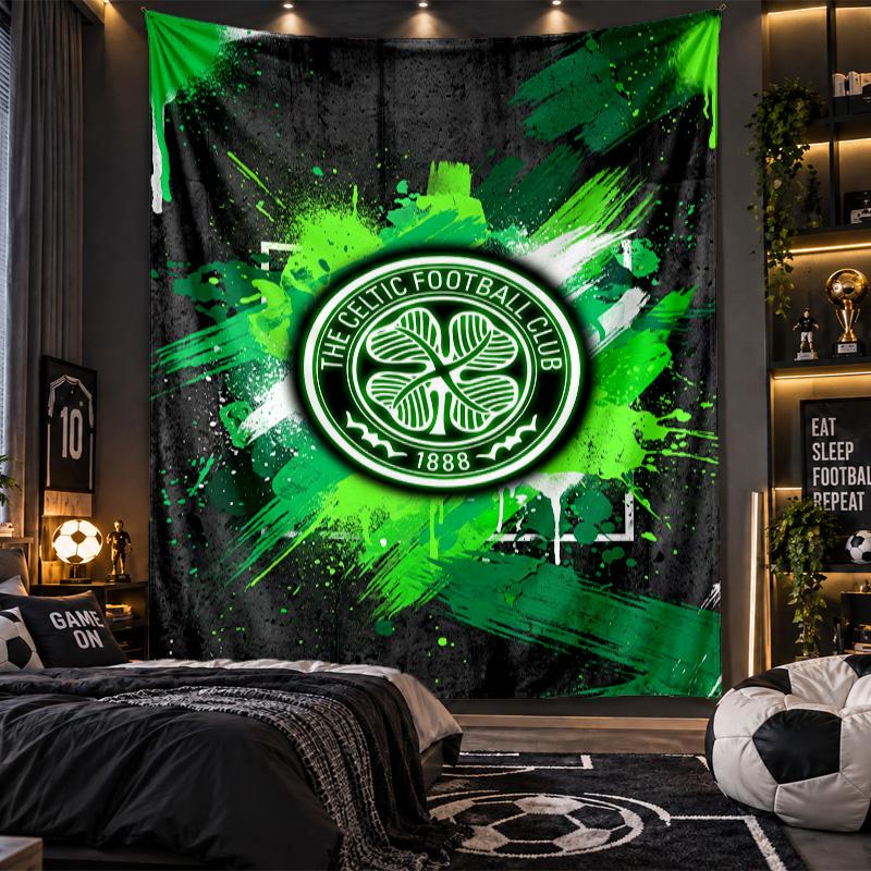 Wall Hanging Tapestry Celtic FC Print Cloth for Living Room Bedroom Home Decor