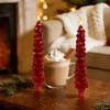 6 Pieces Christmas Tree Shaped LED Candle Flashing Warm White Light with Remote