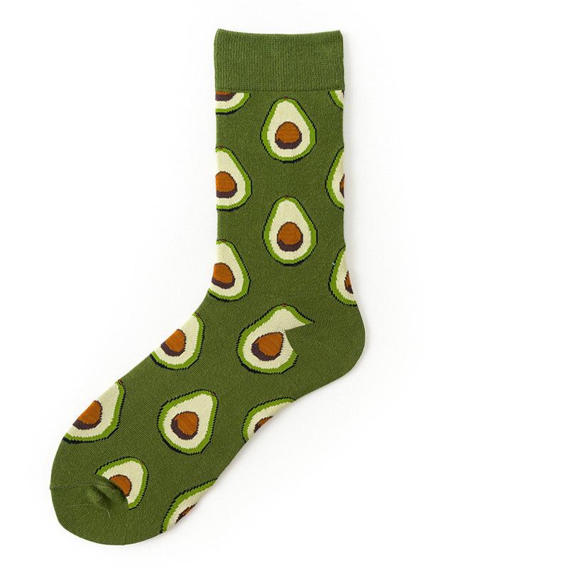 Сотни модных индивидуальных хлопковых носков унисекс для мужчин Happy Street Skateboard Fruits Harajuku Gift Funny Boys Male Dress Sox