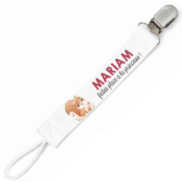 Planetee Attache tétine pour prénom MARIAM faites place a la princesse | Attache sucette cadeau naissance