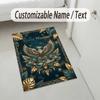 Dragon Phoenix Theme Crystal Velvet Rug Personalized Custom Name Text Soft Floor Mat Home Decor