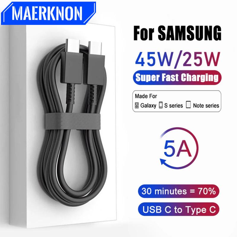 1 м USB Type C - USB C кабель для Samsung Galaxy A52 A51 A71 5G S23 Ultra S22 S20 S10 S9 Note 8 9 + кабель для быстрой зарядки и передачи данных