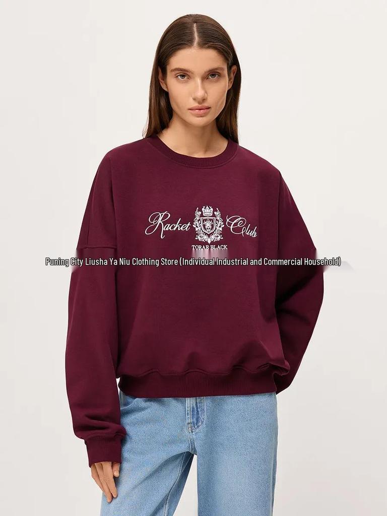Retro American Style Thickened Round Neck Pullover Hoodie - Hip-Hop Inspired