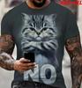 XXS-6XL Plus Size Men's T-shirts Funny Cat 3D Print Men Women Short Sleeve Tops Tees Oversized Streetwear Casual Men's Clothing