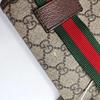 [Б/У] Серия Neo Vintage Логотип с золотой фольгой Монограмма Голова тигра Декоративная полосатая плечевая лямка Холст и кожа Сумка-мессенджер - Очень хорошее состояние #194ES35