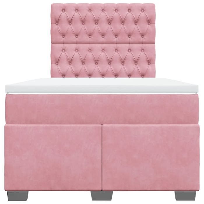 Maison Exclusive - Sommier à lattes de lit avec matelas Rose 120x200 cm Velours