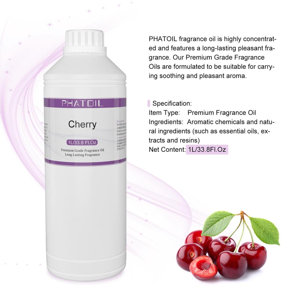 PHATOIL 1000 мл/33,8 жидких унций Ароматические масла Манго Вишня Арбуз Лимон Фрукты Эфирное масло для освежителей воздуха Уход за волосами и кожей Духи «сделай сам»