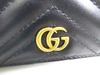 Authentic GUCCI GG Marmont Black Leather Bifold Wallet Compact Wallet #a451  Open box