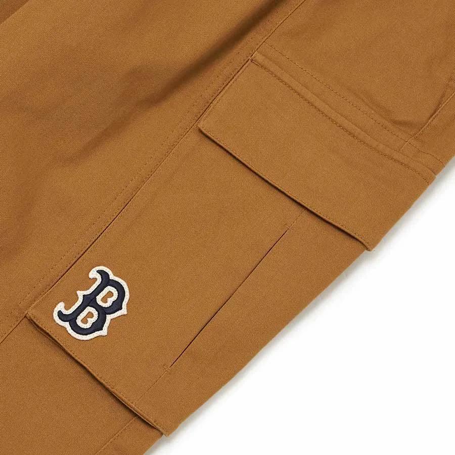 MLB Boston Red Sox FW22 Бостон Маленький Логотип Рабочие Брюки с Множеством Карманов Мужские Брюки Коричневый 3LWPB0324-43BGD
