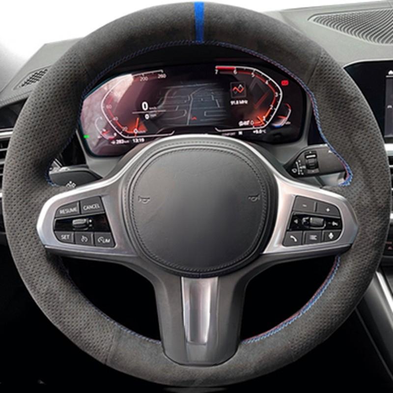 Противоскользящий замшевый чехол на руль автомобиля для BMW M Sport G30 G31 G32 G20 G21 G11 G12 G14 G15 G16 X3 G01 X4 G02 X5 G05 X7 G07