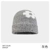 Cute little flower knitted hat showing face small hat women's autumn and winter wool hat windproof and warm headhat versatile cold hat