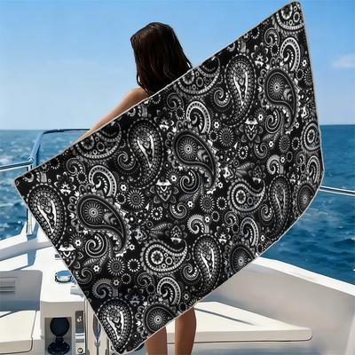 Mint Pastel ButterflyBeach Towel Ultra-fine Fiber Quick Drying Absorbent Beach Swimming Vacationvacation Essentials Gifts