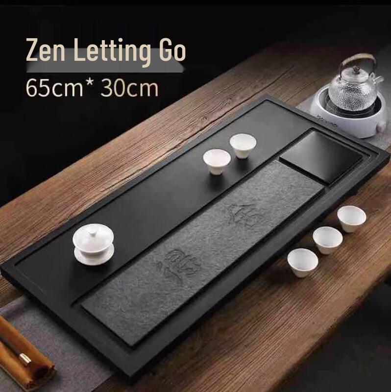 Chaxun Minimalist Wujin Stone Tea Tray & Ceramic Tea Set
