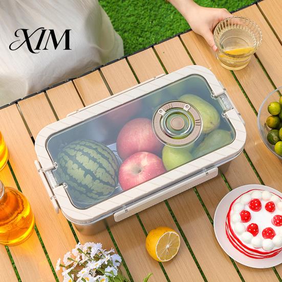 Multi-purpose Kitchen Storage Stainless Steel Crisper Box with Sealing Lid And Handle, Large Capacity Food Keeper Bread Box, Portable