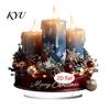 Christmas Tree Decorations Candle Ornament, 2D Flat Acrylic Ornament with Base, Unique Presents Snowman Reindeer Festive Table Centerpiece for