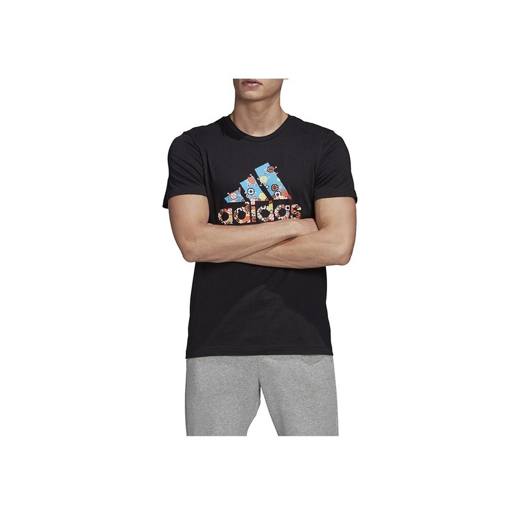adidas Дышащая футболка с коротким рукавом с 8-битным принтом, мужские топы, черные FN1745