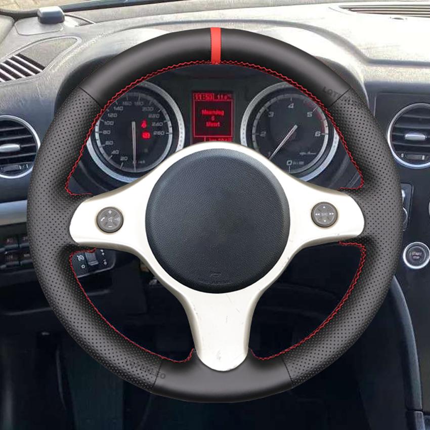 Черный чехол на руль из искусственной кожи, сшитый вручную для Alfa Romeo 159 2006-2012 Brera Spider 2006 2007 2008 2009-2011