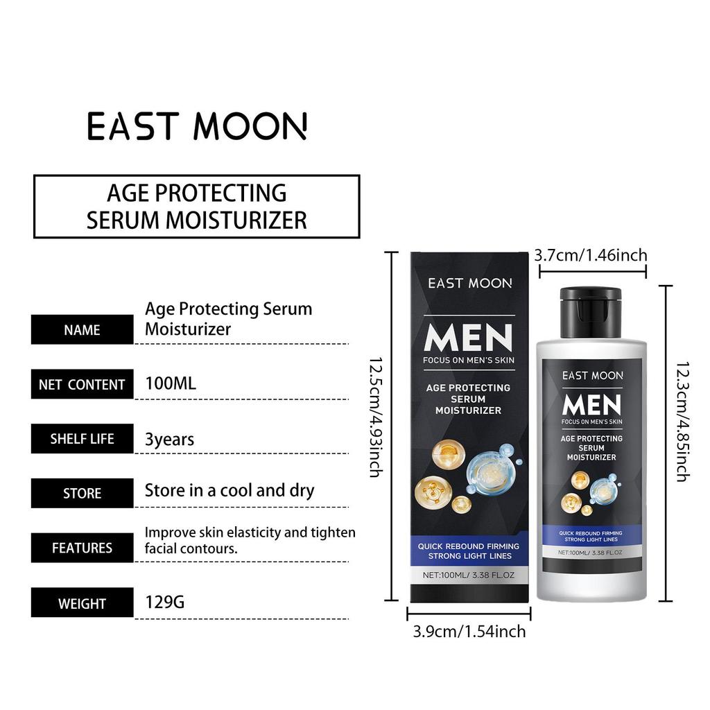 East Moon Мужская Укрепляющая Эссенция-Лосьон для Лица Антивозрастная Уменьшение Мелких Морщин и Морщин Увлажняющий Ежедневный Уход за Кожей 100 мл